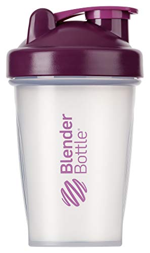 BlenderBottle Classic Shaker mit BlenderBall, optimal geeignet als Eiweiß Shaker, Protein Shaker, Wasserflasche, Trinkflasche, BPA frei, skaliert bis 400 ml, Fassungsvermögen 590 ml, lila transparent