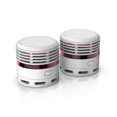 Brandson - 2X Rauchmelder 10 Jahre Batterie, Rauchwarnmelder, geprüft nach EN 14604, für Wohnräume geeignet, 85 dB Alarmlautstärke, LED Indikator, Weiß