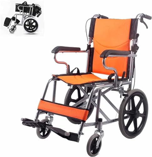 Ultraleichter Rollstuhl Faltbar Leicht Reiserollstuhl, Einstellbares Fußstützen, Faltbarer Rollstuhl für die Wohnung, Belastbarkeit 100 kg (Color : D)