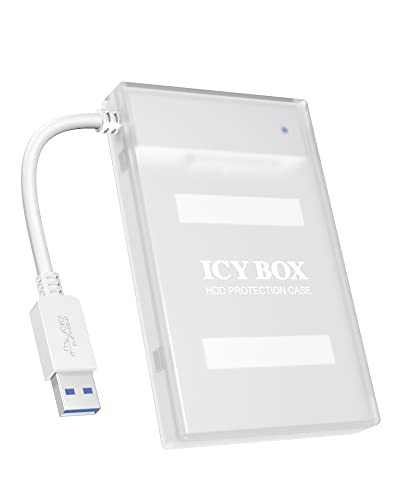 ICY BOX IB-AC603a-U3 USB 3.0 zu SATA Adapter für 2,5 Zoll HDD/SSD mit Schutzbox, weiß