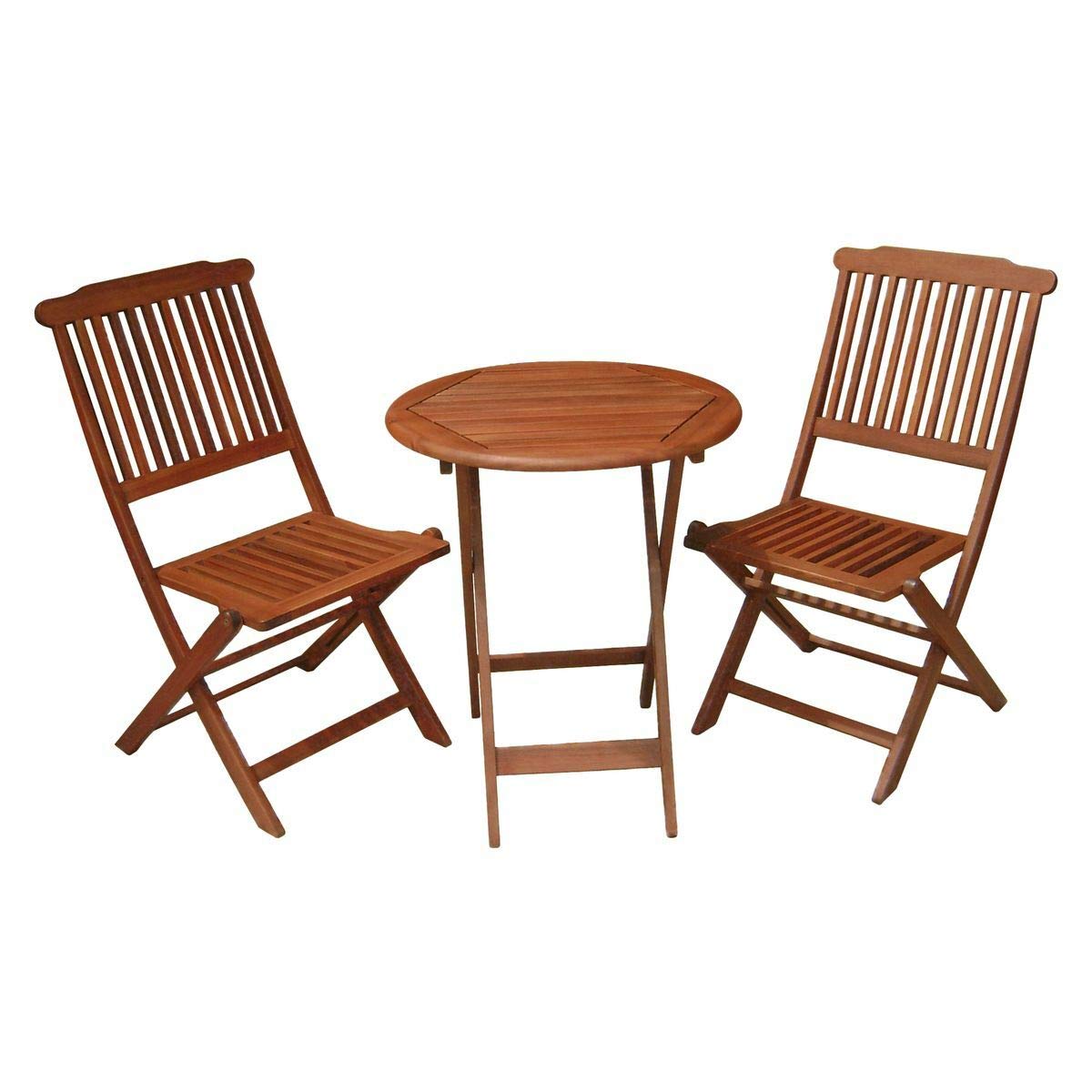 Jardinion Balkonmöbel Set Prag Balkontisch Balkonstühle Balkonmöbel klappbar Set 3-teilig Braun, 3-teilig für 2 Personen