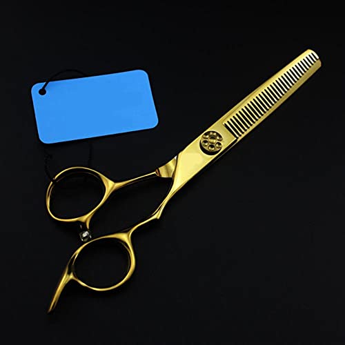 Goldenes Salon-Haarscheren-Set, bemalt, Friseur-Schneideschere, dünner werdender Friseur, dicker Ringgriff (Farbe: Vert) (Vert B)