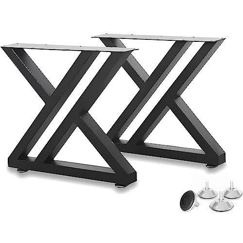 Fayelong Set mit 2 Tischbeinen aus Stahl, X Rahmen, 71 cm x 50 cm, robuste Möbelbeine, Esstischbeine, Bankbeine, Computertischbeine, Couchtischbeine, DIY-Indusrtial