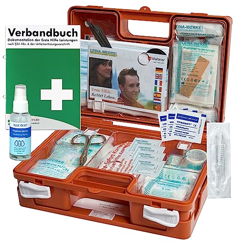 Erste-Hilfe-Koffer M1 für Betriebe DIN 13157 EN 13157 Stand 2016 incl. Verbandbuch & Hände-Antisept-Spray