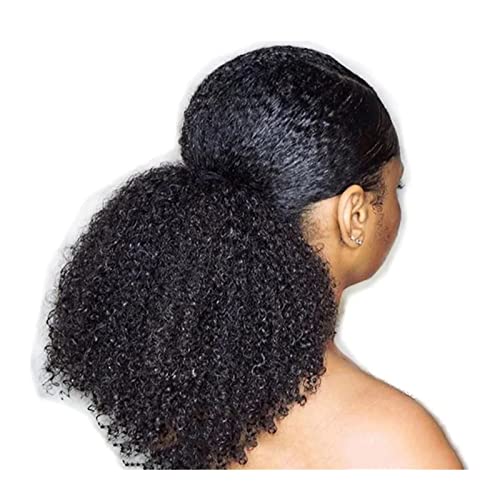 Pferdeschwanz Haarverlängerung Afro Kinky Curly Hair Pferdeschwanz Extensions Clip in Drawstring Pferdeschwanz Echthaar Extensions 4B 4C Afro Curly Drawstring Pferdeschwanz Haarteile Ponytail Braid Ex