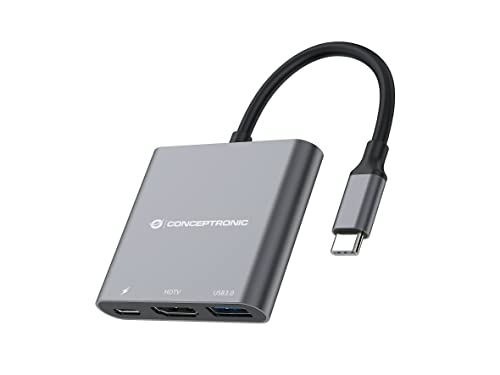 Conceptronic DONN01G 3-in-1 USB 3.2 Gen 1 Dockingstation, HDMI, USB 3.0, 60 W USB PD