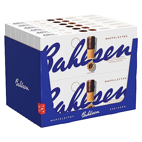 Bahlsen Waffeletten Edelherb - 12er Pack - Waffelgebäck mit edelherber Schokolade (12 x 100 g)