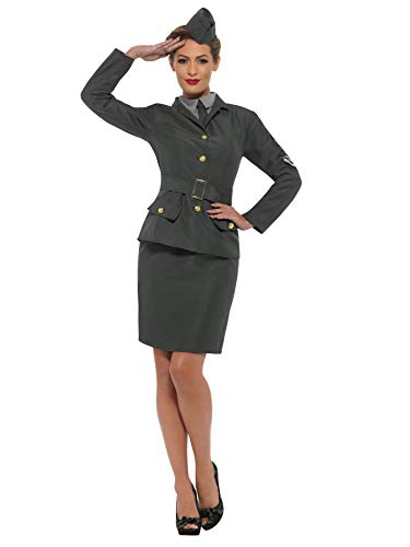 Smiffys SMIFFY 'S 47383l 2. Weltkrieg Army Girl Kostüm, Damen, Grün, l-uk Größe 16-18