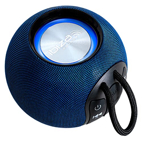BOOMY - IBIZA - 2,5" 360° runde, tragbare, batteriebetriebene Bluetooth-Schallwand mit LED-Leuchtringen und TWS-Funktion - Nachtblau