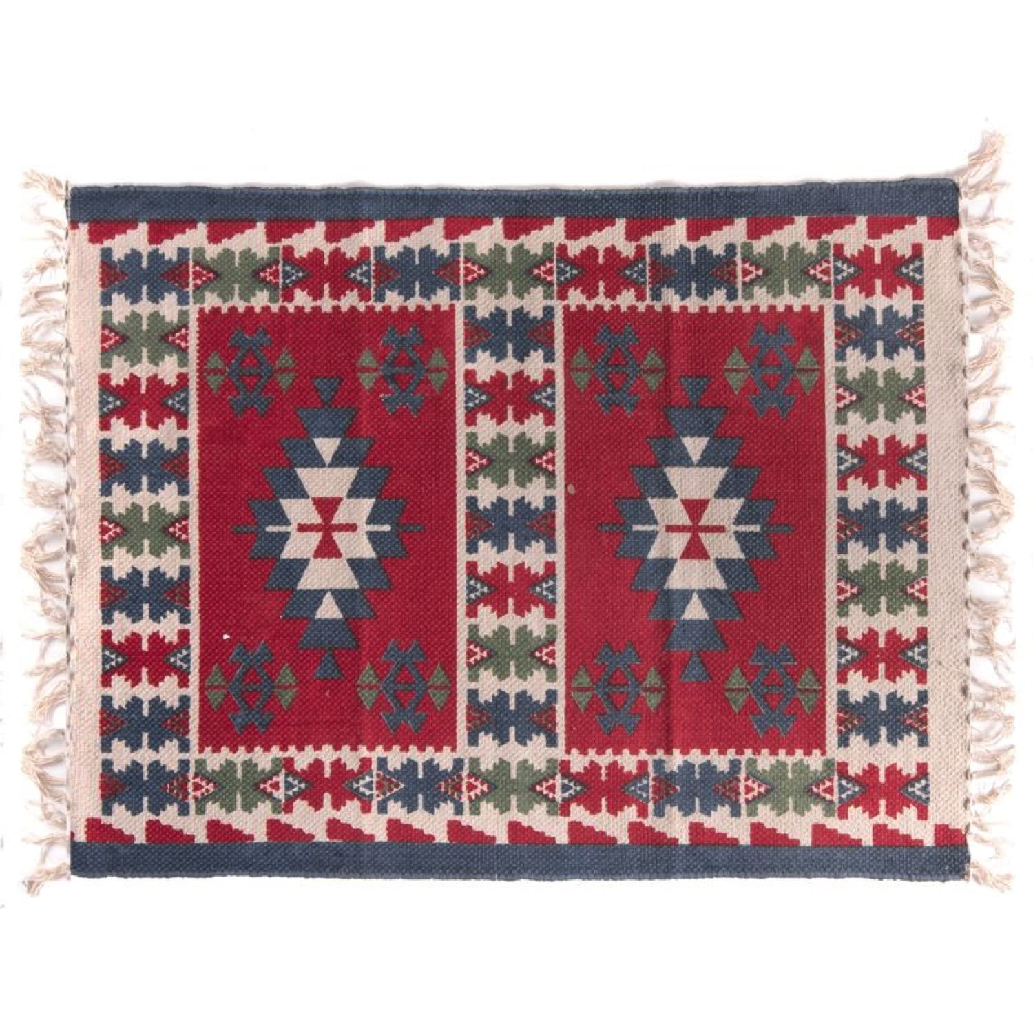 CIAL LAMA Rechteckiger Teppich aus Baumwolle Kilim, 160 x 230 cm