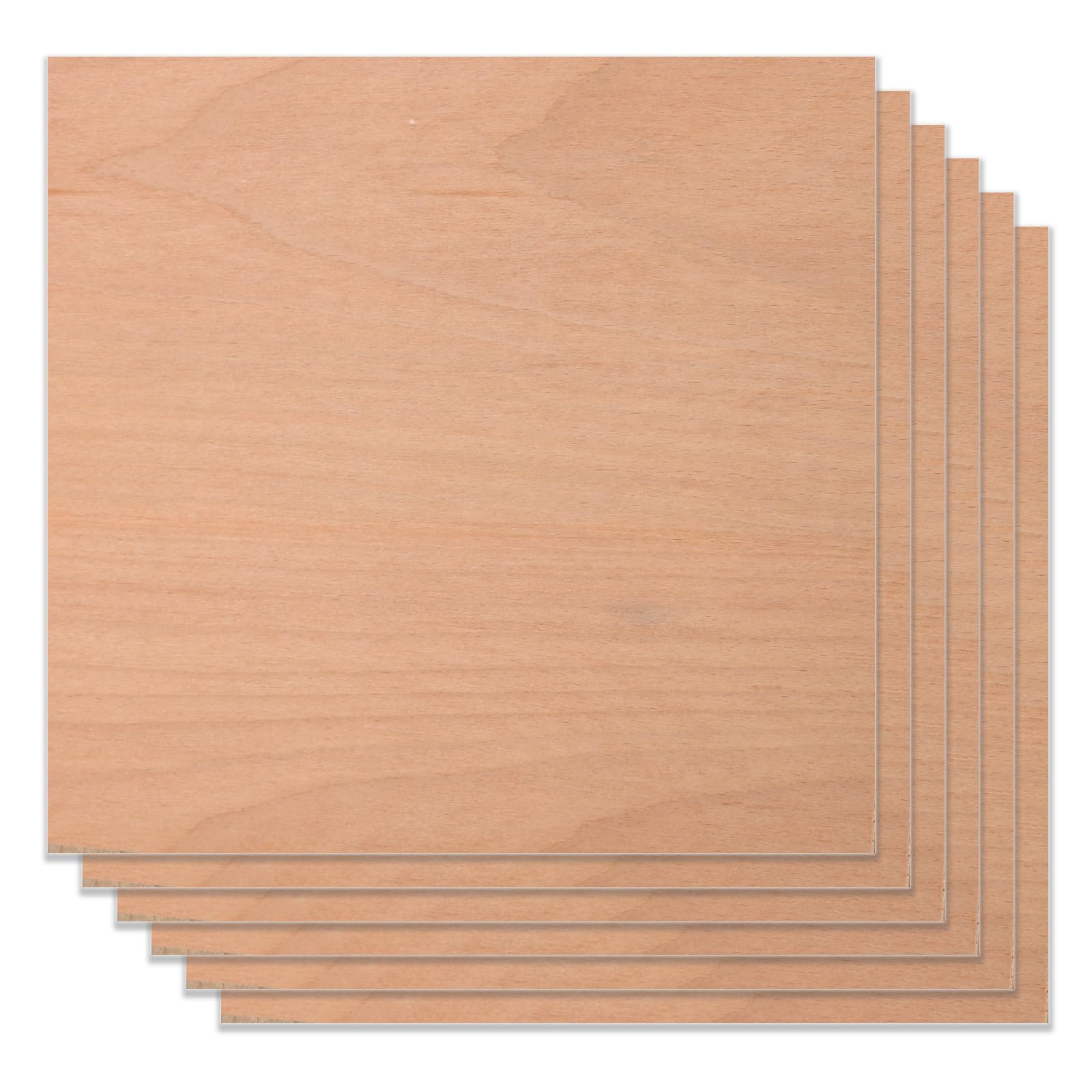 Bastelholzplatte Sperrholz Platten, 6 Stück rotes Buchensperrholz, 0,3 x 30,5 x 30,5 cm, Bubinga, unlackiertes Holz für Bastelarbeiten, CNC-Schneiden, Malen