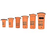 DonDon Dry Bag wasserdichte Tasche 2l, 5l, 10l, 15l, 20l, 30l Pack-Sack Beutel mit Schultergurt - orange 20 Liter