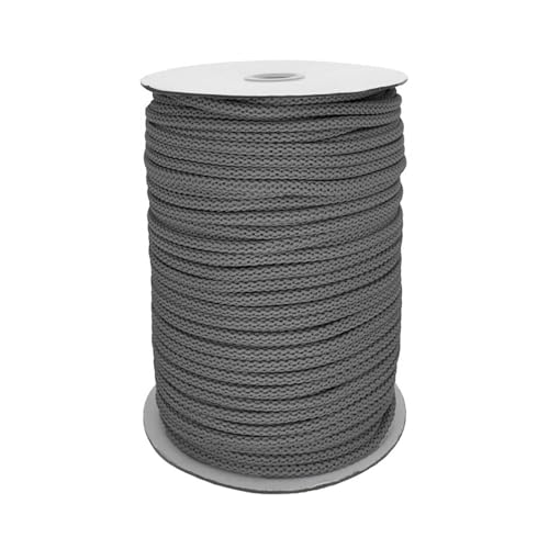 Polyester-Schnur 100m Kordel Seil Bekleidungskordel Makrameeschnur weiche Häkelbindung Ø ca. 6mm, Farbe:301 - Graphit