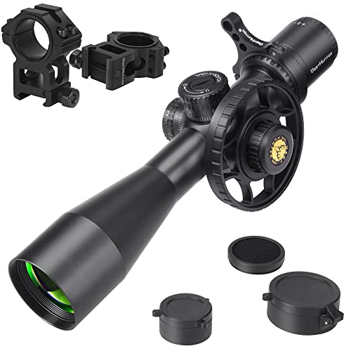 WestHunter Optics WHT 4-16X44 SFIR FFP Compact Scope, 1/10 Mil First Focal Plane Red Illumination Etched Glass Reticle, 30mm Tube Tactical Precision Scope Sight, with Picatinny Rings