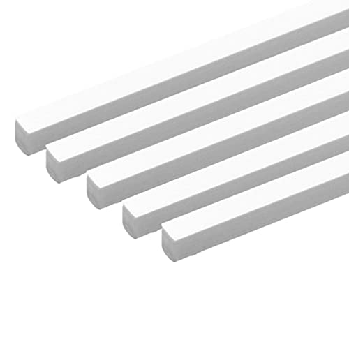 5 Stück ABS Massiver Vierkantstab Kunststoffstange Weiß Geeignet Für Architekturmodell, Länge 500 mm Seitenlänge 1-4 mm,2×2×500mm (5pcs)
