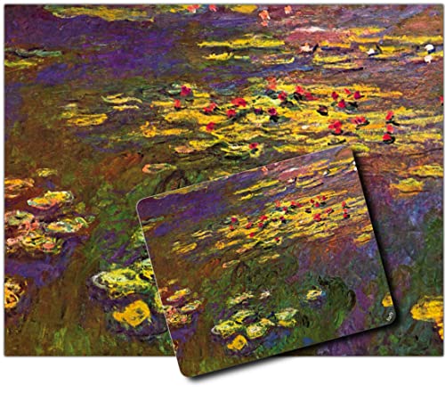 1art1 Claude Monet, Nymphéas, Seerosen 1 Kunstdruck Bild (50x40 cm) + 1 Mauspad (23x19 cm) Geschenkset