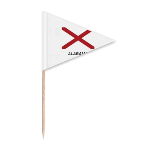 Amerikanische Staatsflagge, Alabama-Zahnstocher, dreieckig, Cupcake-Topper, Flagge