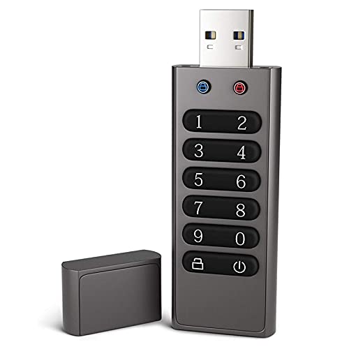 Hduacuge Sicheres USB Laufwerk, 32GB VerschlüSseltes USB Flash Laufwerk Hardware Passwort Erinnerung Stick mit Tastatur U Disk Flash