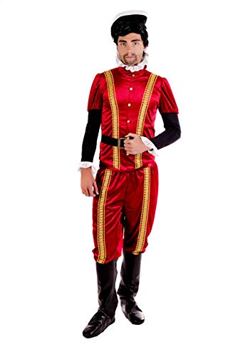 Fun Shack Rotes Adel Kostüm für Herren, Barock Verkleidung - L