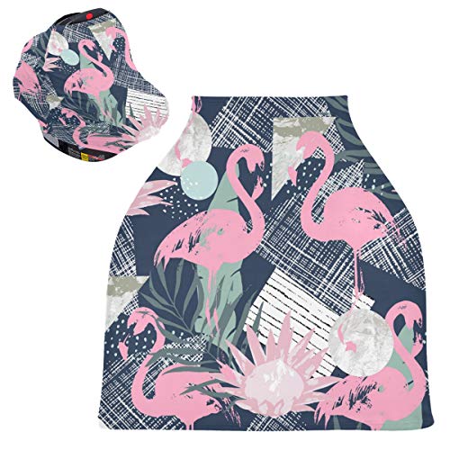 Baby-Sitz-Überdachung zum Stillen – Flamingo-Still-Abdeckung, Schal, atmungsaktiv, für Kinderwagen, Babyparty, Geschenke für Jungen und Mädchen
