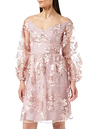 Chi Chi London Damen Kleid Cocktailkleid, Blush, 34