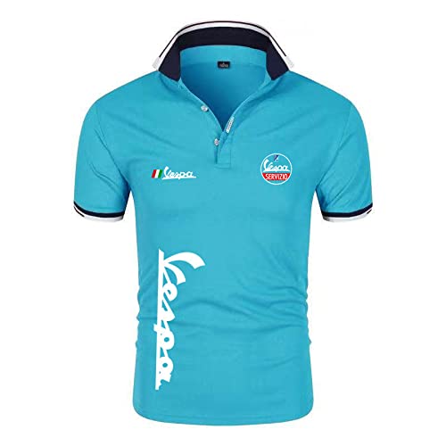 Herren Poloshirt T-Shirt für Servizio Vespa Bedruckte einfarbige Hemden Lässige Reversoberbekleidung Atmungsaktives Jersey mit Knöpfen - Geschenk für Teenager-E||L