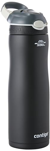Contigo Ashland Chill Trinkflasche mit Strohhalm, große BPA-freie Edelstahl Wasserflasche, Thermosflasche auslaufsicher, hält Getränke bis zu 24h kühl; für Sport, Fahrrad, Joggen, Wandern, 590 ml