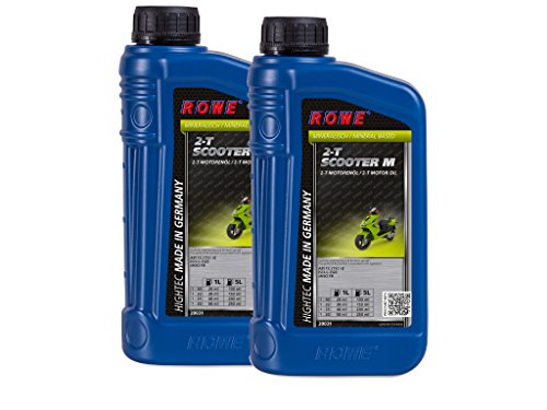 ROWE - 2x 1 Liter HIGHTEC 2-T SCOOTER M Motorenöl - Motoröl für luft- und wassergekühlte 2-Takt Motoren, für Roller/Scooter