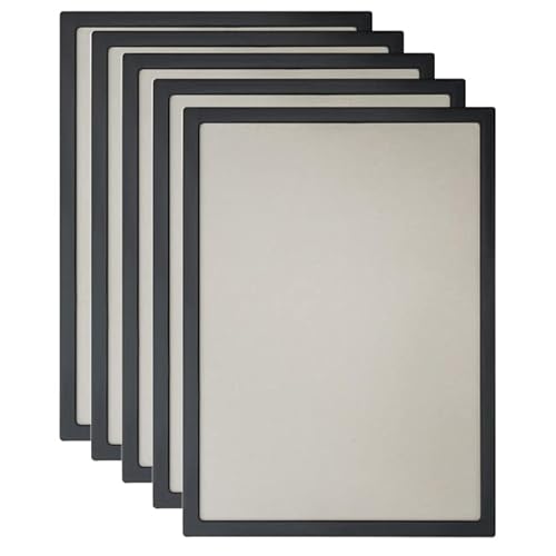 Vorteilspack 5x Plakatrahmen DIN A4 - Infotafel - Bilderrahmen - 6 Farbvarianten - inkl. entspiegelter PVC-Abdeckfolien (schwarz ähnl. RAL 9017)