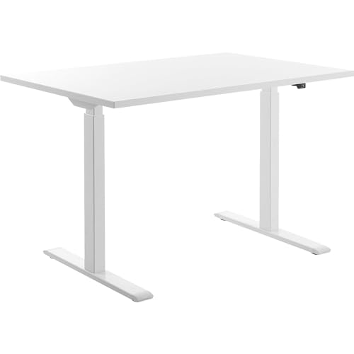 Topstar E-Table Höhenverstellbarer Schreibtisch, Holz, Weiss/Weiss, 120 x 80 cm