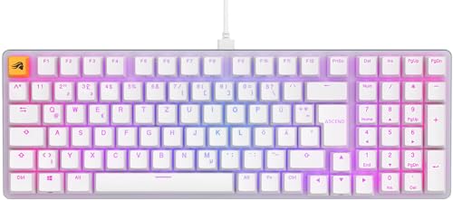 Glorious PC Gaming Race GMMK 2 Full-Size ISO DE Weiße mechanische Tastatur mit Fox Schaltern. Tastatur für Modding-Enthusiasten. 18 Presets RGB-Beleuchtung, Full NKRO und Anti-Ghosting