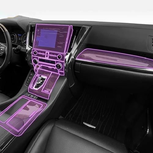 GLZHJ Passend für Toyota Alphard 2015-2023 Autoinnenausstattungsfolie transparente TPU-Konsole Anti-Kratz-Resist-Folie