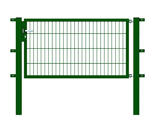 Metallzaun Einzeltor für Doppelstabmatte Grün z. Einbetonieren 80 cm x 150 cm