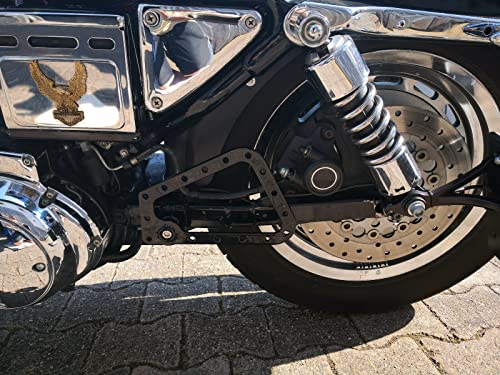 Halterung für Motorradkoffer von ORLETANOS kompatibel mit Harley Davidson Sportster bis Bj. 2004 linke Seite Forty Eight Nightster (keine XR) 883 Roadster Superlow 1200 Custom Iron 48 Hugger Bagger XL