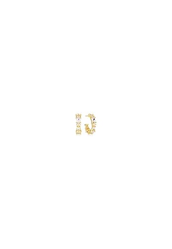 Sif Jakobs Jewellery Damen-Creolen 925er Silber Farbstein One Size Gold 32025679