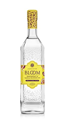 Bloom Passionfruit Vanilla Blossom Gin - Ein fruchtig, frischer London Dry Gin mit cremigen Vanilleblüten und erfrischender Passionsfrucht, kreiert von Joanne Moore Gin (1 x 0.7l)