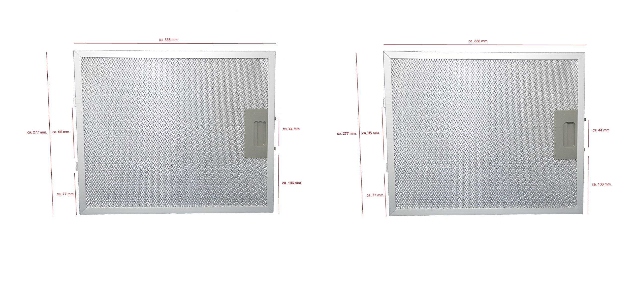 Metall Fett Filter MF02 geeignet für PKM Dunstabzugshauben 31,9 cm x 27,1 cm. (2x Stück-MF-24)