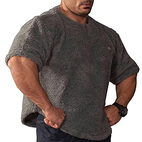 BIG SM EXTREME SPORTSWEAR Herren Ragtop Rag Top Sweater T-Shirt Bodybuilding 3139 grau M
