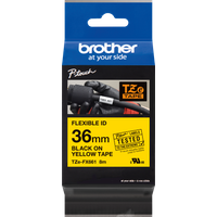 Brother Original P-touch Flexi-Schriftband TZE-FX661 36 mm, schwarz auf gelb (u.a. für Brother P-touch P3600, P9600, P9700PC, P9800PCN) zur Kabel- und Rohrbeschriftung, laminiert