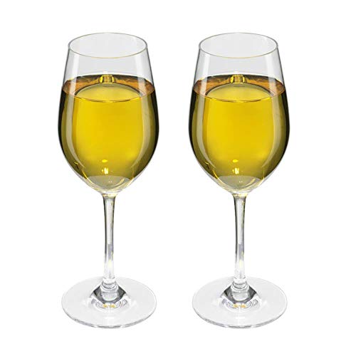 Viva Haushaltswaren 2 unzerbrechliche Weißweingläser hochwertigem Kunststoff (Polycarbonat) ca. 250 ml Weinglas, transparent, 2 Stück (1er Pack), 2-Einheiten