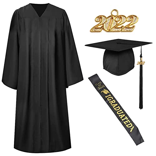 2022 Abschluss Talar Mit Abschluss Hut Unisex Akademische Robe Bachelor-Kleidungsset Für Erwachsene Graduate University High School Abschlussfeier