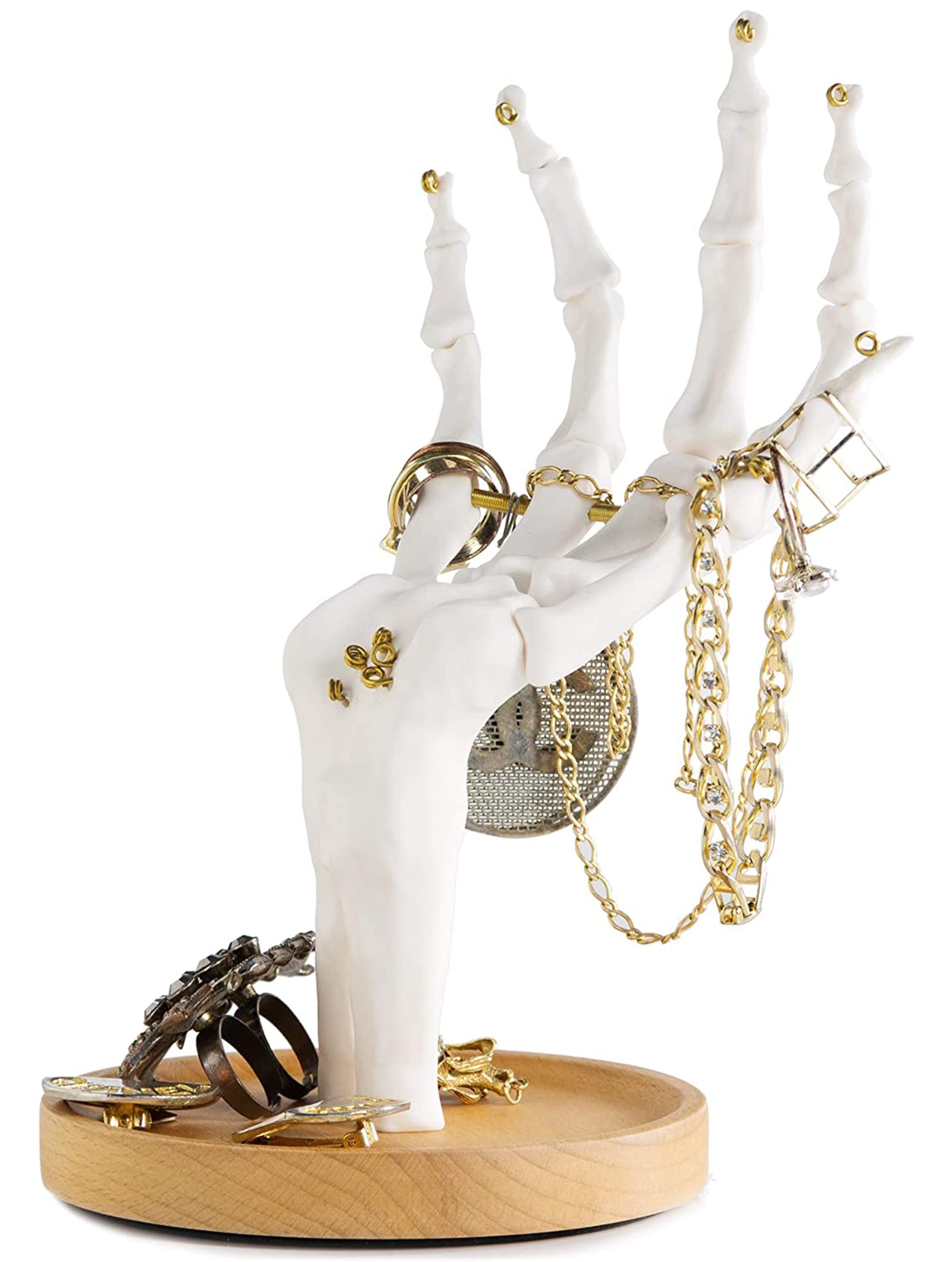 Suck UK Skeletthand Schmuckhalter, Organizer und Display-Ständer, Schmuckaufhänger zum Präsentieren von Ringen Armbändern Halsketten, Ohrringen und anderen kleinen Accessoires, Gothic Schmuck Display