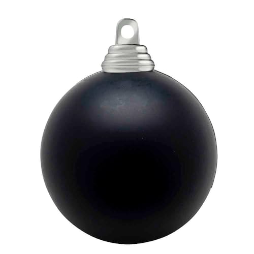 Schwarze, Matte Weihnachtskugeln aus schwer entflammbarem Kunststoff, 8 cm Ø - 12 Stück