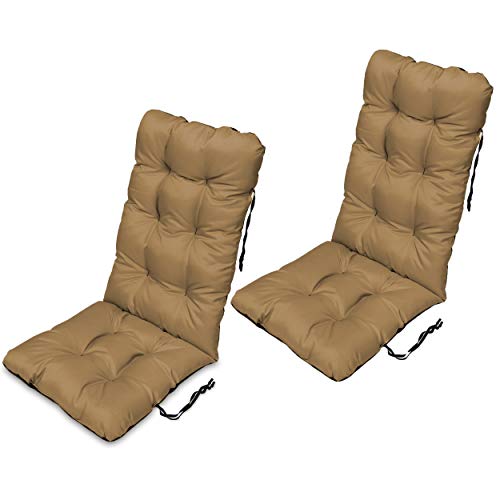 SuperKissen24 Stuhlkissen Sitzkissen und Rückenkissen für stühle - 2er Set 48x123 cm - Outdoor und Indoor - beige
