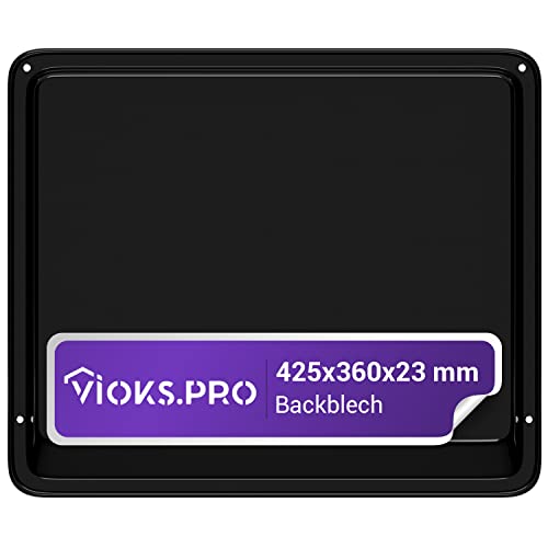 Vioks.pro Backblech 425x360 x23 mm emailliert Ersatz für AEG Electrolux Backblech 387028720/2 - Backblech für Backofen AEG, Electrolux u.a.