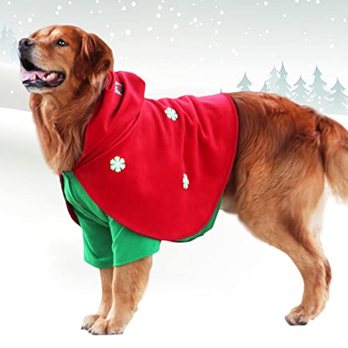 Großes Hunde-Weihnachtskostüm, niedlicher roter Fleece-Kapuzenumhang, Halloween, Cosplay, Neujahrsparty, Verkleidungsumhang für kleine, mittelgroße und große Rassen