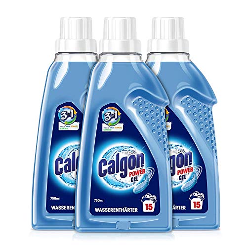 Calgon 3-in-1 Power Gel – Wirksam gegen Kalk, Schmutz und Gerüche – Schützender Wasserenthärter für die Waschmaschine – 3 x 750 ml