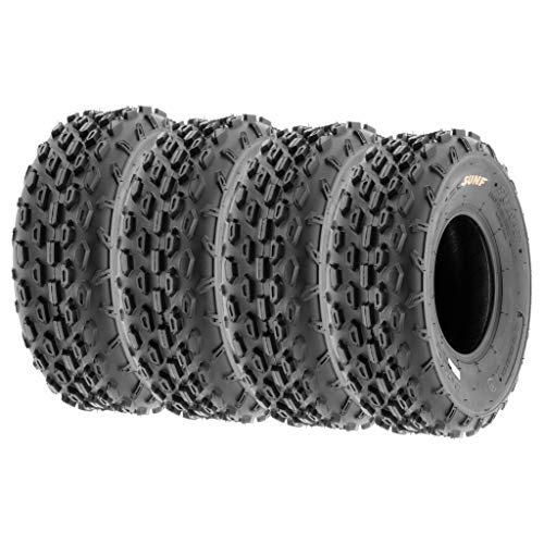 SunF A015 145x70-6 & 19x7-8 Rennsport Quad ATV/UTV Gelände Reifen 6PR TL E4, Satz von 4 Stück