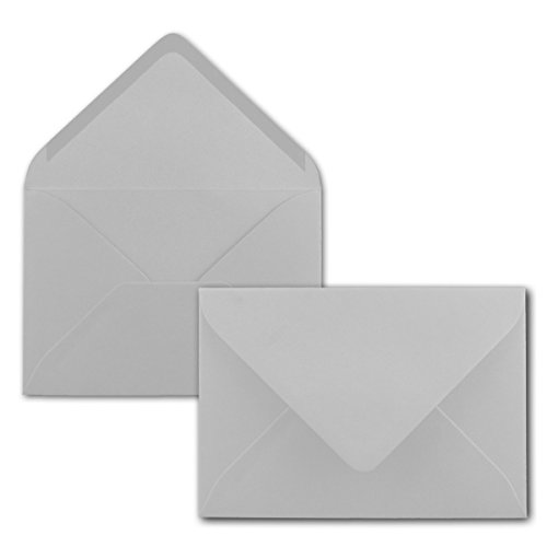 250 Brief-Umschläge - Hell-Grau - DIN C6-114 x 162 mm - Kuverts mit Nassklebung ohne Fenster für Gruß-Karten & Einladungen - Serie FarbenFroh®