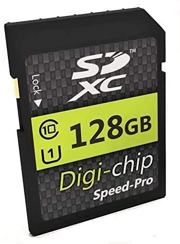 Digi Chip 128GB SDXC Class 10 Speicherkarte für Canon EOS 250D, Canon EOS 5D Mark IV, Canon EOS 6D Mark II, Canon EOS 850D